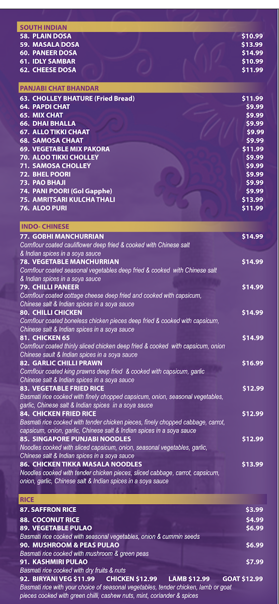 Menu Taste Of Taj Sweets And Indian Cuisine-10