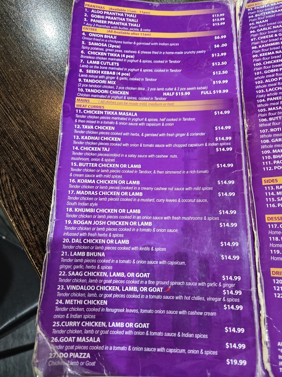 Menu Taste Of Taj Sweets And Indian Cuisine-3